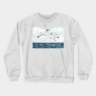 Seagulls over the sea Crewneck Sweatshirt